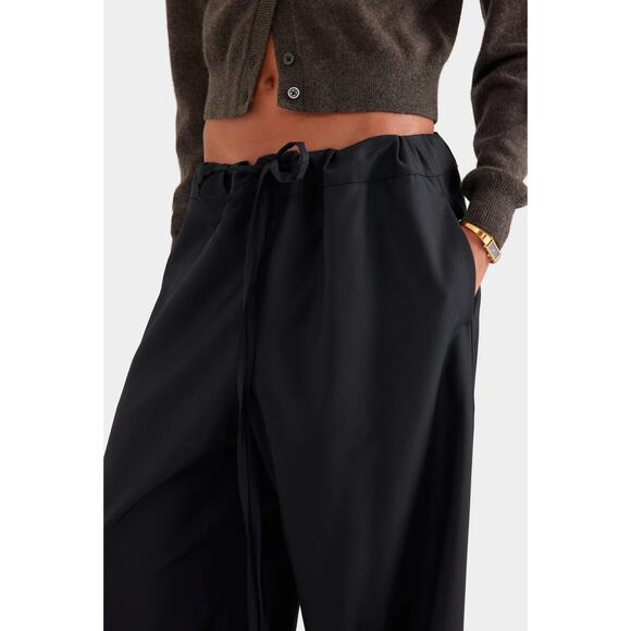 VENROY Black 100% Wool Paperbag Trouser Pants One Size NWT - Picture 4 of 12